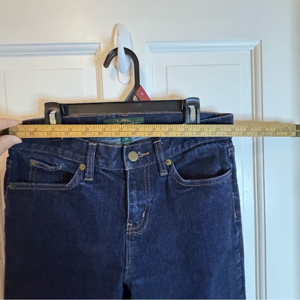 LRL Lauren Jean Co Ralph Lauren Dark Blue Boot Cut Petite Size 2 Jeans - Picture 7 of 9